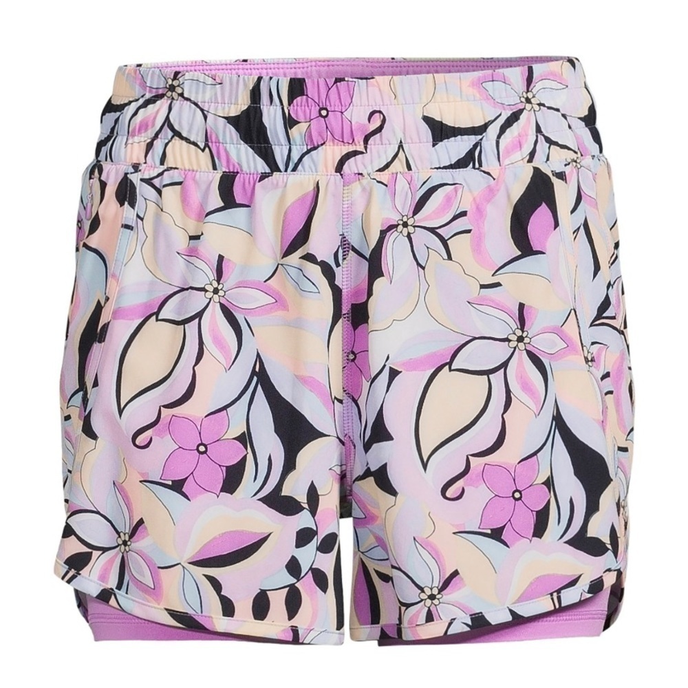 NWT. AVIA Flower Active Running Shorts with Bike‎ Liner.  Size XXL (20)